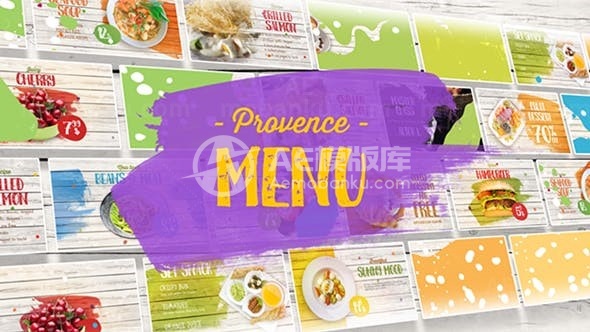 手机端美食菜单图文展示AE模板