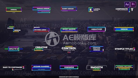 彩色版式字幕标题包AE模板