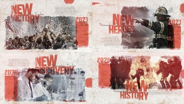 新闻记录历史事件幻灯片AE模板