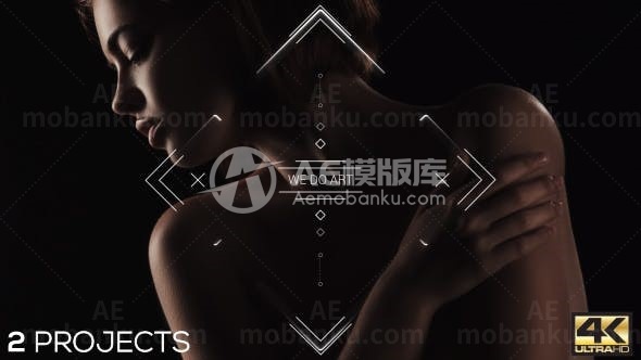 几何简洁线型标题AE模板