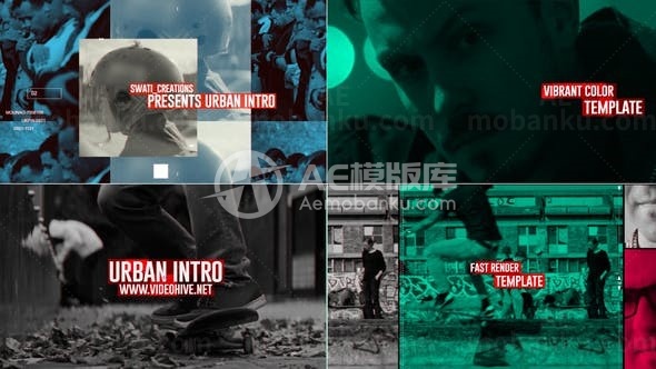 动态时尚城市片头AE模板