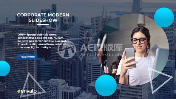 几何简洁图文版式展示AE模板