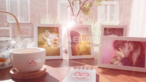 晨光效果照片幻灯片AE模板