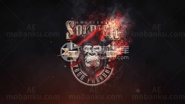 燃烧火焰标志展示AE模板