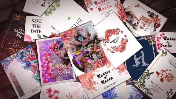 浪漫婚礼邀请函封面AE模板