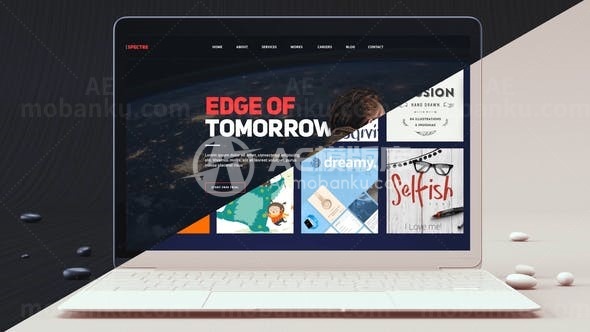 笔记本电脑暗浅样板AE模板