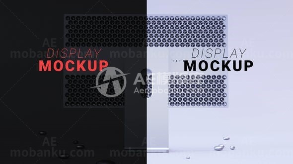 显示器黑白广告样板AE模板