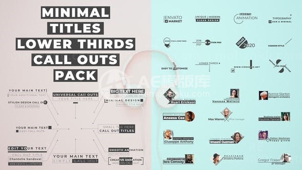 呼出线字幕展示标题包AE模板