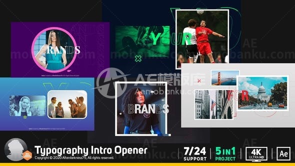 故障效果动态城市片头AE模板