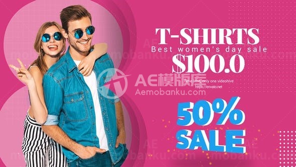 妇女节服装产品促销AE模板