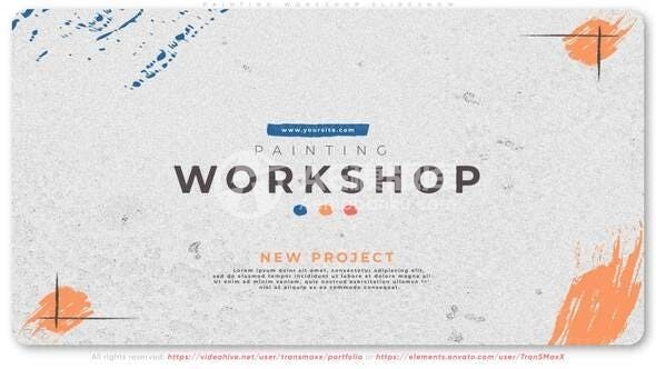 绘画效果版式幻灯片AE模板