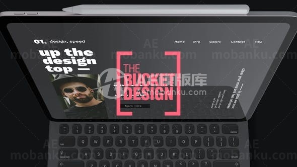 平板电脑网站图文宣传AE模板