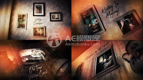 复古胶片感照片幻灯片AE模板