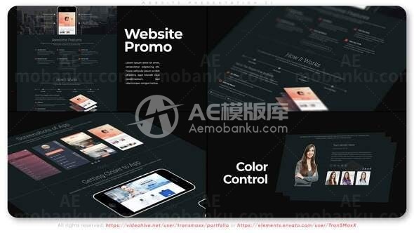 网站应用图文展示AE模板