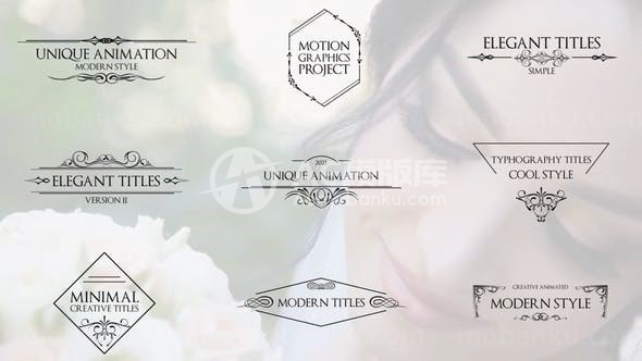 简洁婚礼邀请函封面标题包AE模板