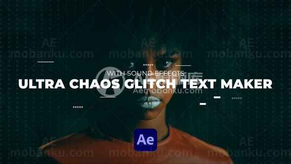 故障电音效果文字AE模板