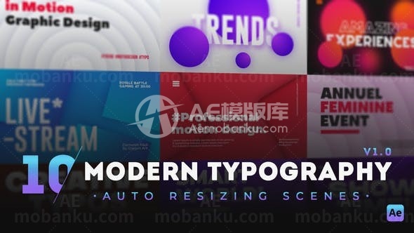 现代时尚风格文字版式AE模板