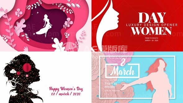 温馨国际妇女节动画版式AE模板