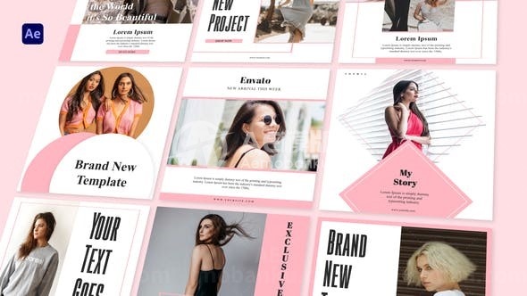 时尚图文广告版式AE模板