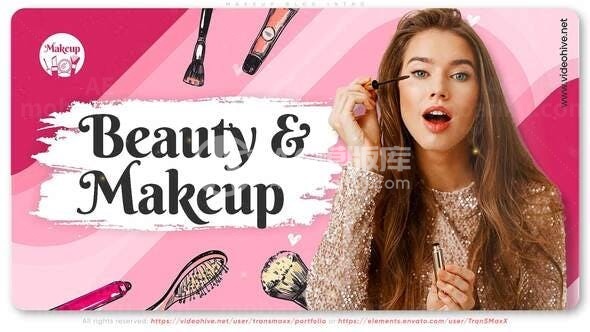 美妆博主广告片头AE模板