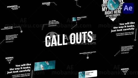 呼出线文字信息标题展示AE模板