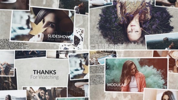 温馨美好的照片幻灯片AE模板