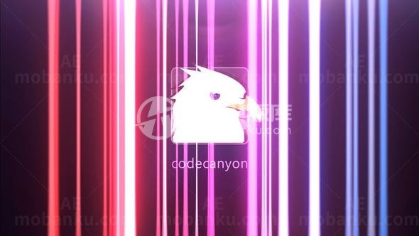 媒体彩条光线标志AE模板