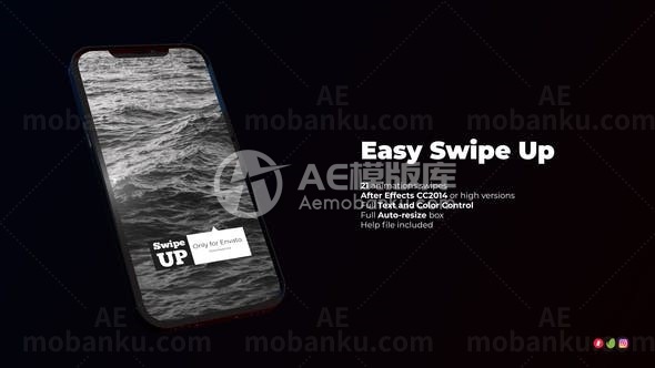 动态滑动提示文字展示AE模板