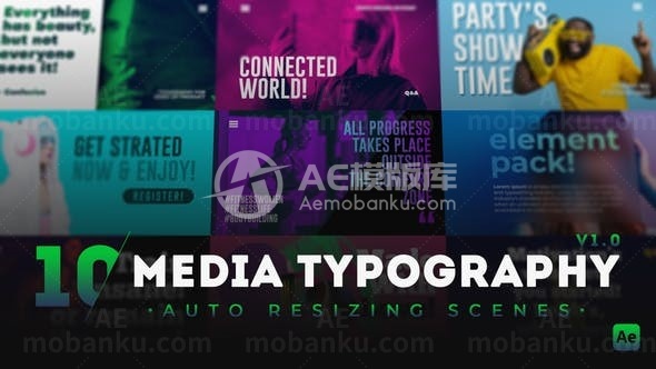 时尚杂志图文版式场景包AE模板