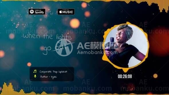 音乐歌词播放器AE模板