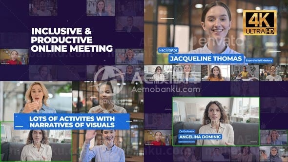 在线视频商务会议AE模板