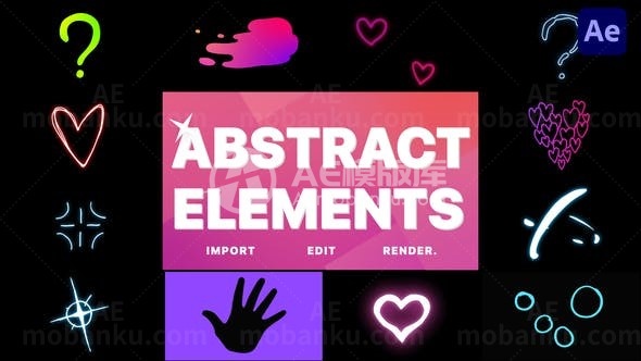 抽象动画元素AE模板