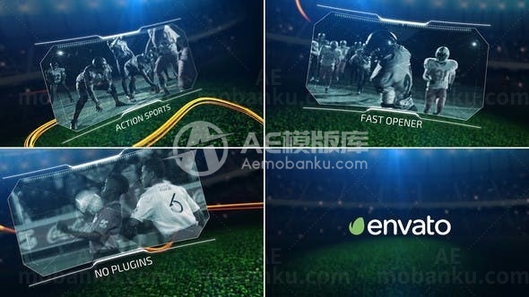 足球比赛运动片头AE模板