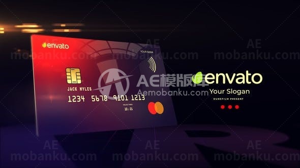 银行卡片样板展示AE模板