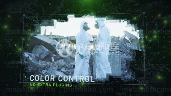 抽象杂渍背景生物环境幻灯片AE模板