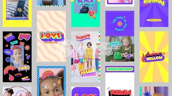 手机端儿童商品视频包AE模板