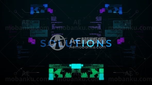 科技数字界面片头AE模板