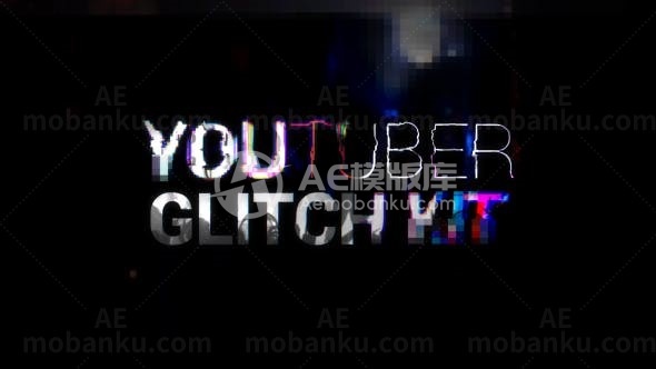 故障转场效果视频包AE模板