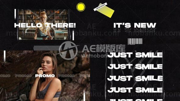 时尚图文板式片头AE模板