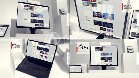 电脑显示屏网站展示AE模板