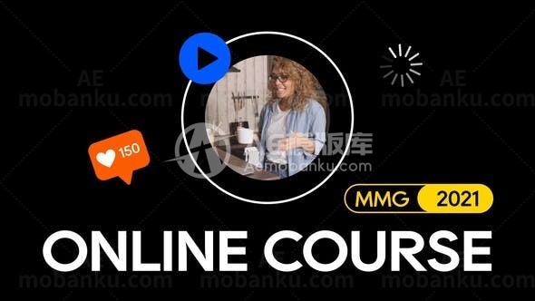 在线课程指导图文广告片头AE模板