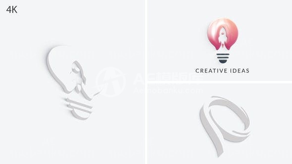 简单三维标志展示AE模板