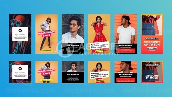 手机端媒体视频包AE模板