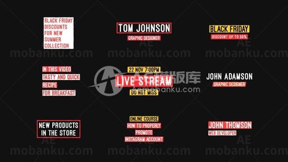 填充文字标题AE模板