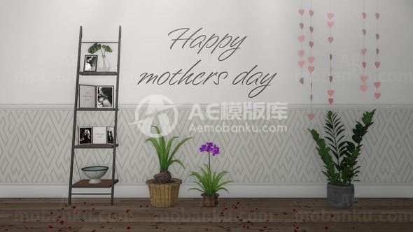 母亲节照片图像展示AE模板