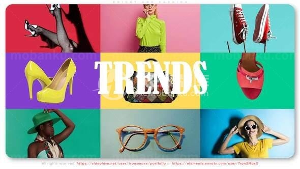 鲜艳色彩时尚服装广告片头AE模板