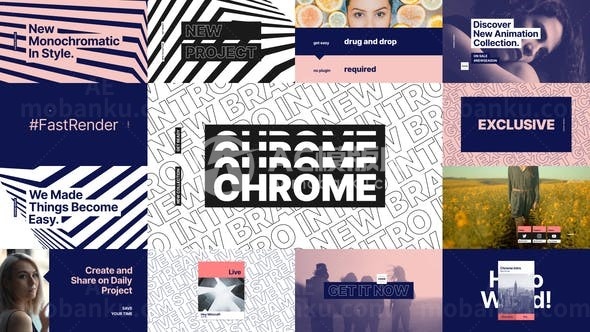 时尚动态媒体图文片头AE模板