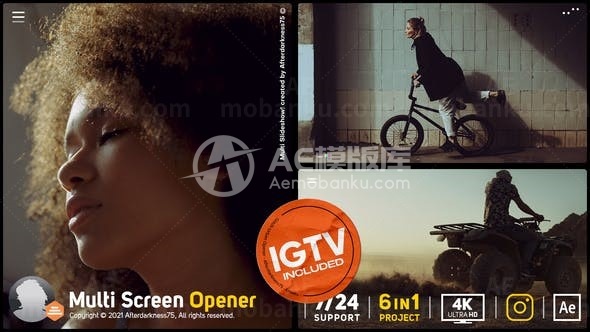 多屏版式照片片头AE模板