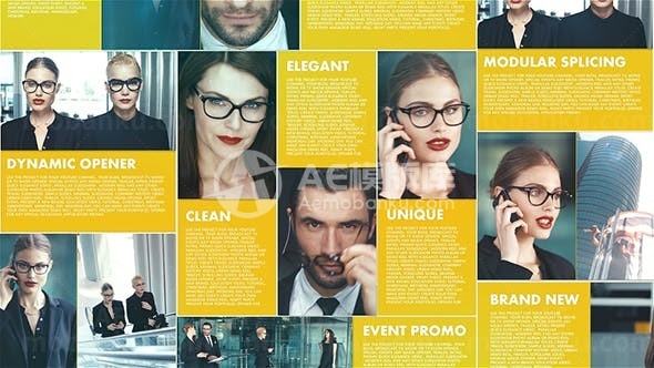 瀑布流效果现代广告幻灯片AE模板