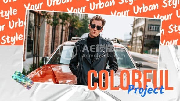 创意故障扭曲效果城市片头AE模板